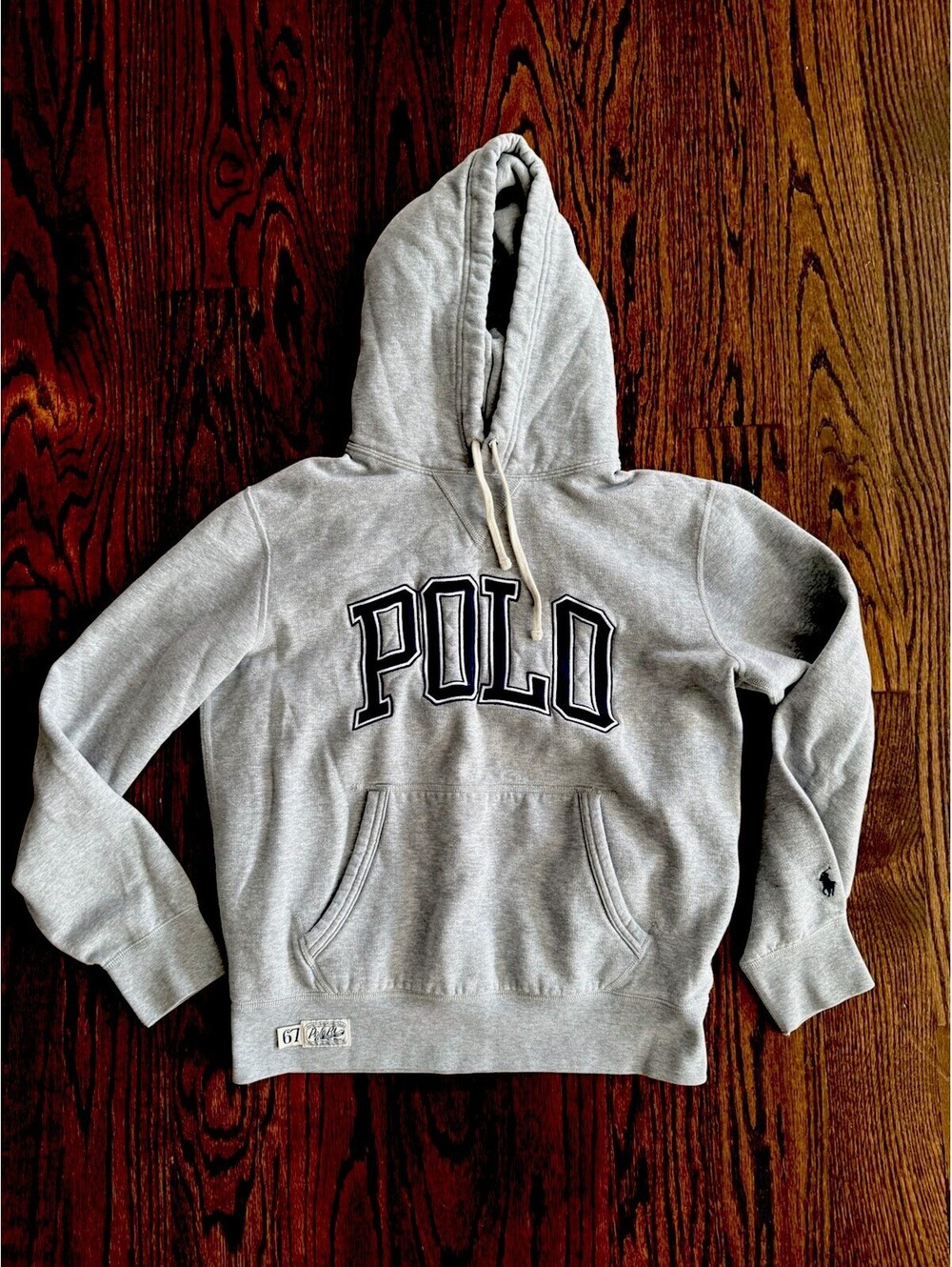Polo Ralph Lauren Men's M Gray RL Fleece Logo Hoodie POLO Applique 67